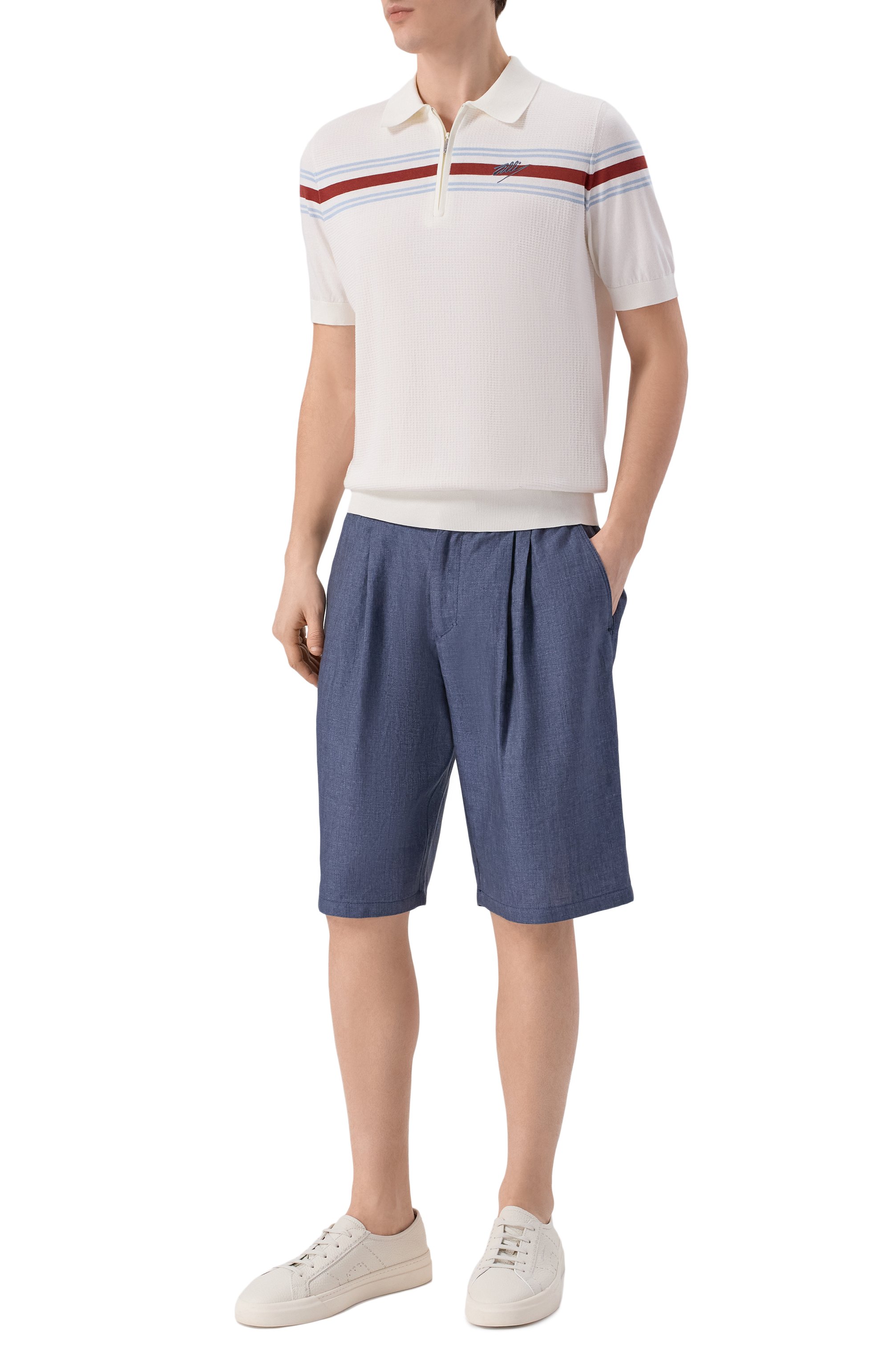 Льняные шорты ZILLI синего цвета по цене 137500 руб., арт. CS202AM0801VZL000, фото 2 Льняные шорты ZILLI, арт. CS202AM0801VZL000, фото 2