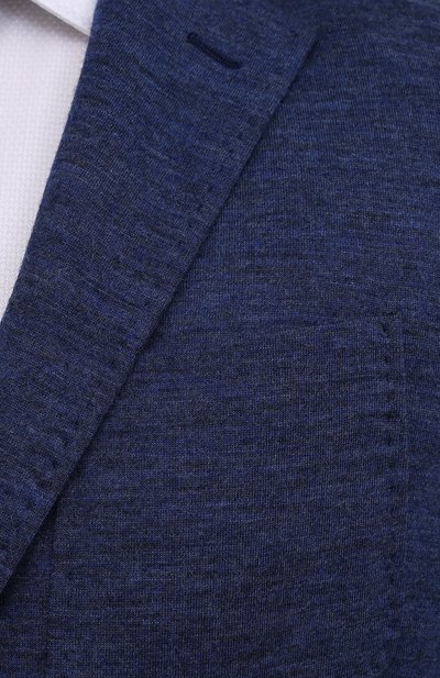 Пиджак из шерсти и хлопка CANALI синего цвета по цене 110500 руб., арт. J0147/JJ02165, фото 5 Пиджак из шерсти и хлопка CANALI, арт. J0147/JJ02165, фото 5