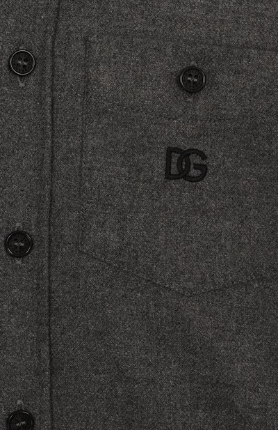 Рубашка из вискозы и шерсти DOLCE & GABBANA темно-серого цвета по цене 47800 руб., арт. L44S58/FURNC/2-6, фото 3 Рубашка из вискозы и шерсти DOLCE & GABBANA, арт. L44S58/FURNC/2-6, фото 3