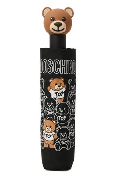 Женский складной зонт MOSCHINO черного цвета, арт. 8422 0PENCL0SE | Фото 6 (Материал: Текстиль, Синтетический материал, Металл; Материал сплава: Проставлено; Нос: Не проставлено)