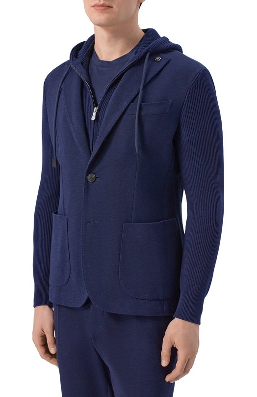 Хлопковый пиджак Gran Sasso 23133/76016 Синий  23133/76016 Фото 3