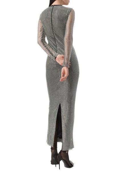 Платье с отделкой стразами DOLCE & GABBANA серебряного цвета по цене 875500 руб., арт. F6JRRT/HLSA0, фото 4 Платье с отделкой стразами DOLCE & GABBANA, арт. F6JRRT/HLSA0, фото 4