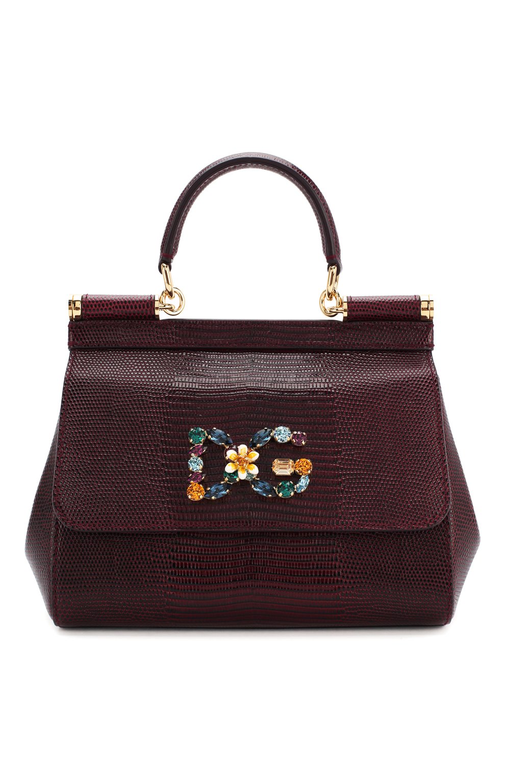 Сумка sicily small DOLCE & GABBANA бордового цвета по цене 147500 руб., арт. BB6003/AI742, фото 1 Сумка sicily small DOLCE & GABBANA, арт. BB6003/AI742, фото 1