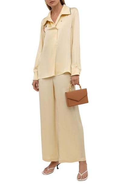 Шелковые брюки LANVIN светло-желтого цвета по цене 99500 руб., арт. RW-TR0002-4324-E21, фото 2 Шелковые брюки LANVIN, арт. RW-TR0002-4324-E21, фото 2