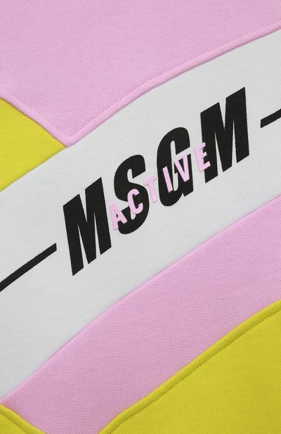 Хлопковый свитшот MSGM KIDS розового цвета по цене 13250 руб., арт. MS028761, фото 3 Хлопковый свитшот MSGM KIDS, арт. MS028761, фото 3