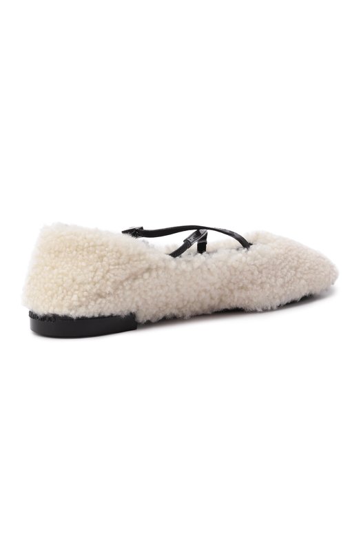 Меховые балетки Eleri из овчины Jimmy Choo ELERI BALLERINA/S/QKA Кремовый  ELERI BALLERINA/S/QKA Фото 5