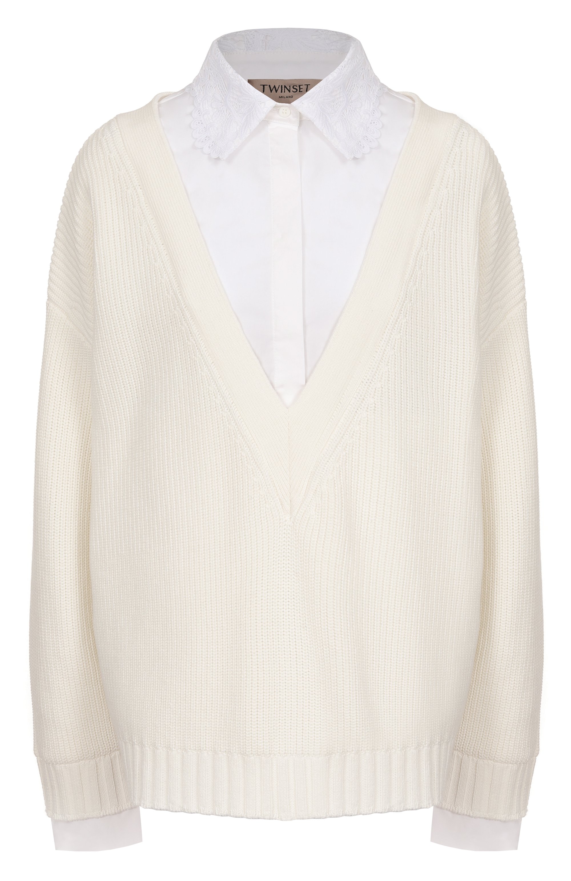 Хлопковый пуловер TWINSET, арт. 251TP3390, фото 1