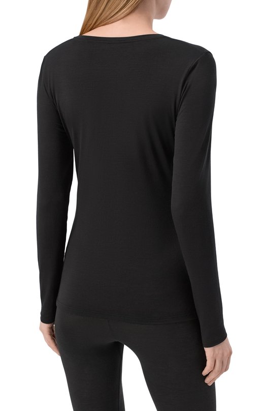 Лонгслив из шерсти и лиоцелла Falke 69055 Чёрный  69055 Фото 4