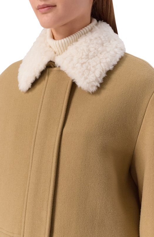 Куртка из шерсти и кашемира 12 STOREEZ 129637 Бежевый  129637 Фото 5