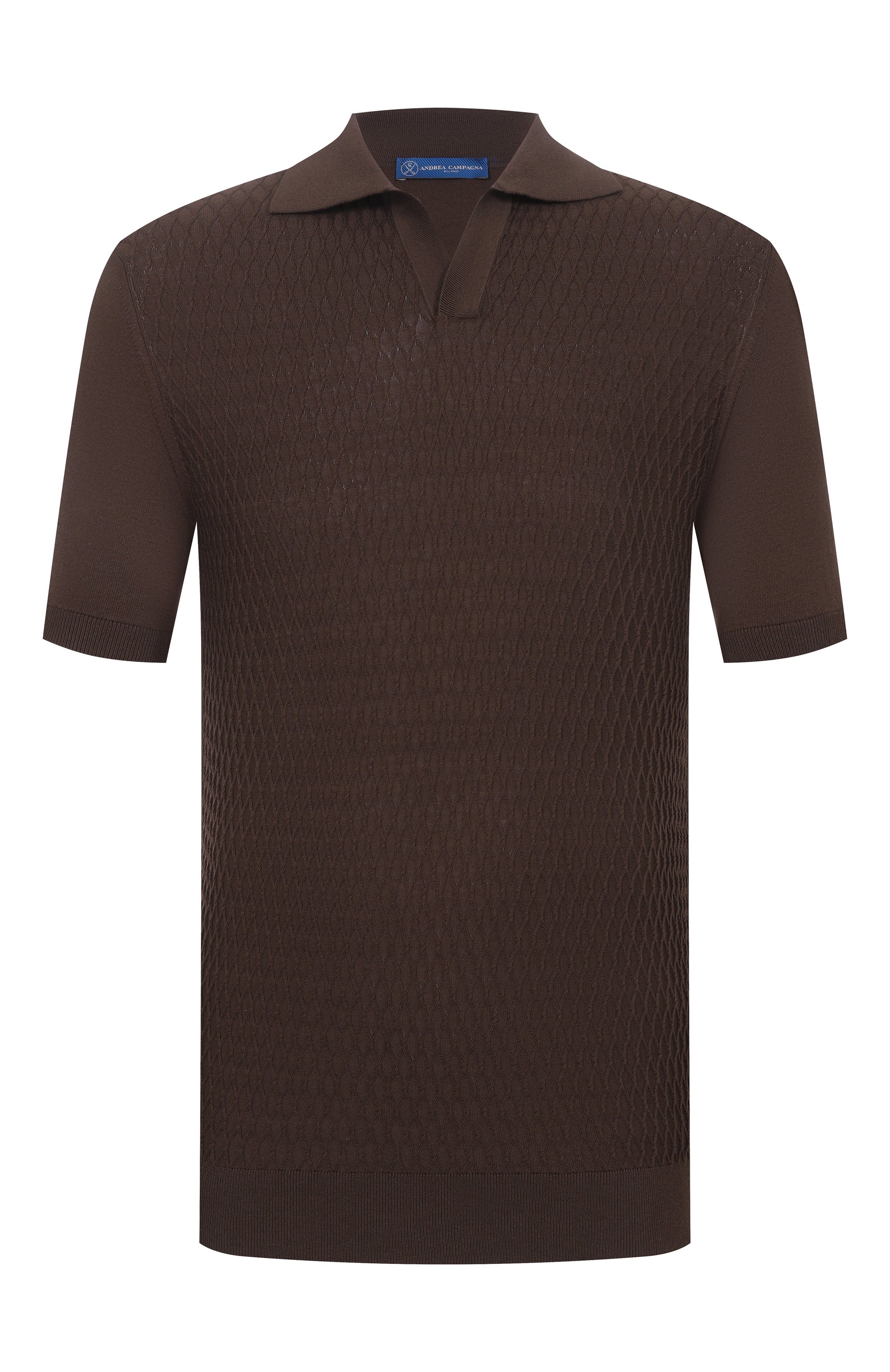 Поло из хлопка и шелка ANDREA CAMPAGNA, арт. SU26ST210-03/FST26, фото 1