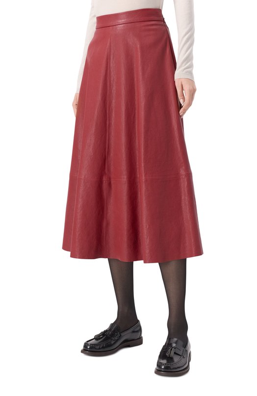 Кожаная юбка Brunello Cucinelli M0CCKG3748 Красный  M0CCKG3748 Фото 3