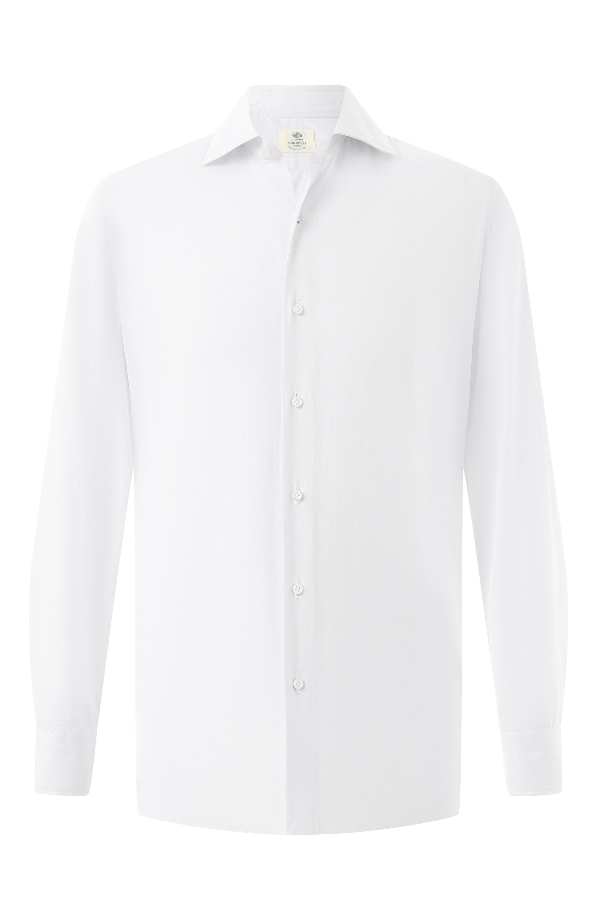 Хлопковая сорочка LUIGI BORRELLI белого цвета по цене 45650 руб., арт. PS30057, фото 1 Хлопковая сорочка LUIGI BORRELLI, арт. PS30057, фото 1