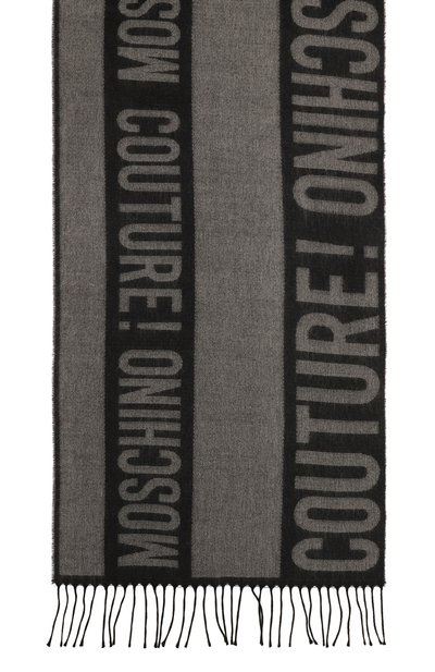 Шарф из шерсти и вискозы MOSCHINO черного цвета по цене 9360 руб., арт. 30770/M3185, фото 3 Шарф из шерсти и вискозы MOSCHINO, арт. 30770/M3185, фото 3