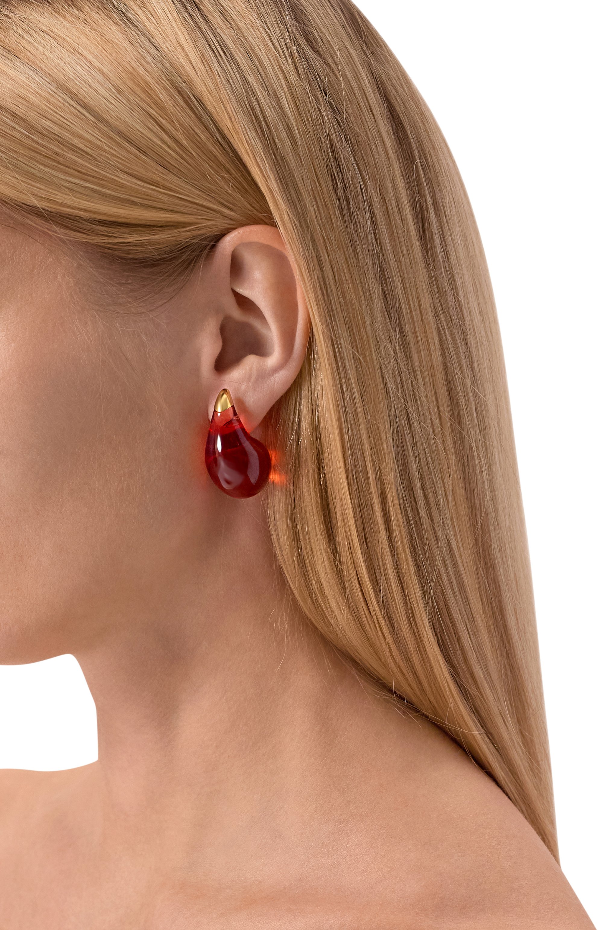 Серьги BOTTEGA VENETA темно-оранжевого цвета по цене 108000 руб., арт. 786247/VB0H3 6109, фото 2 Серьги BOTTEGA VENETA, арт. 786247/VB0H3 6109, фото 2