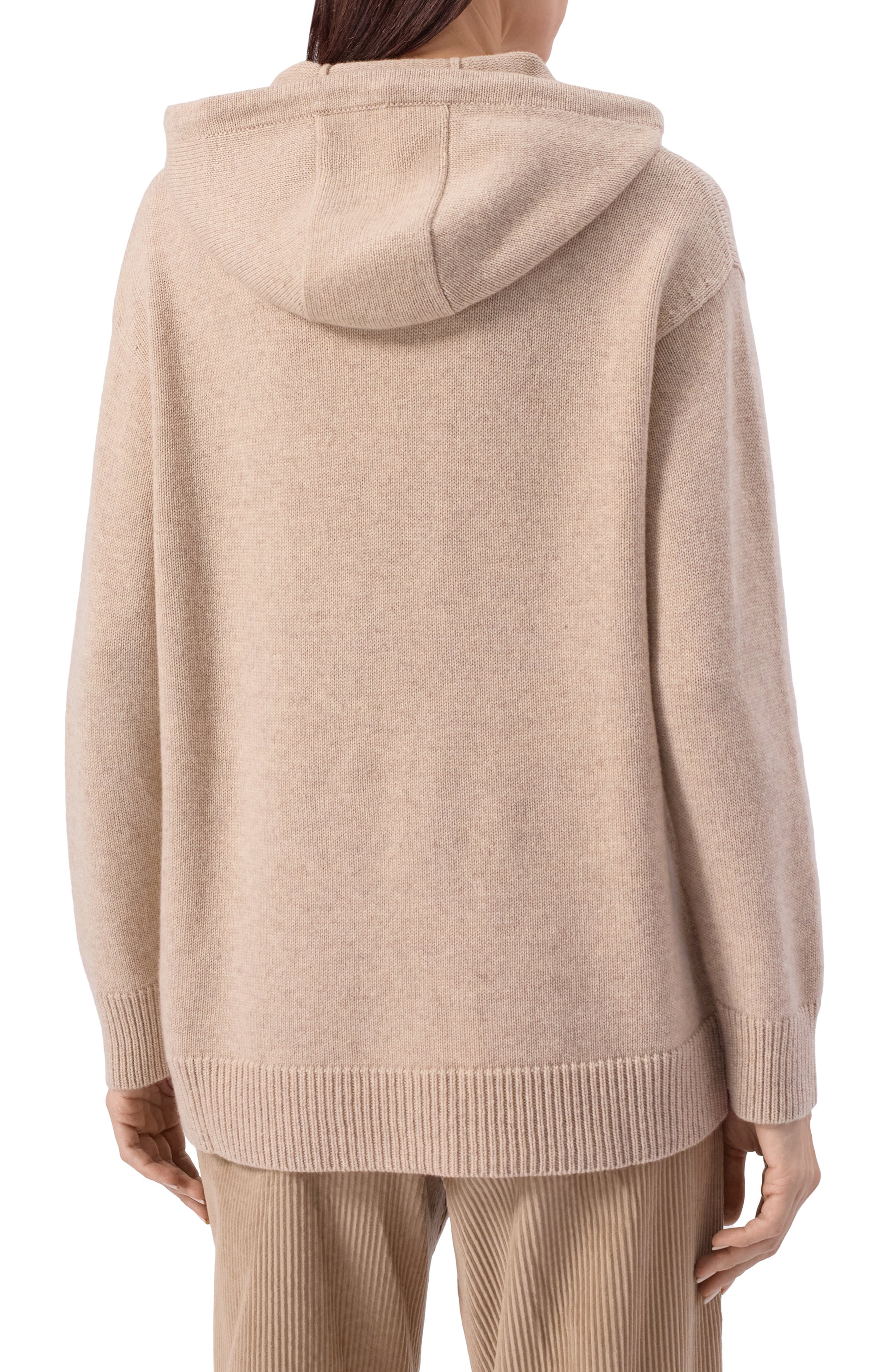 Худи из шерсти и кашемира MAX MARA кремового цвета по цене 72900 руб., арт. LIANA, фото 4 Худи из шерсти и кашемира MAX MARA, арт. LIANA, фото 4