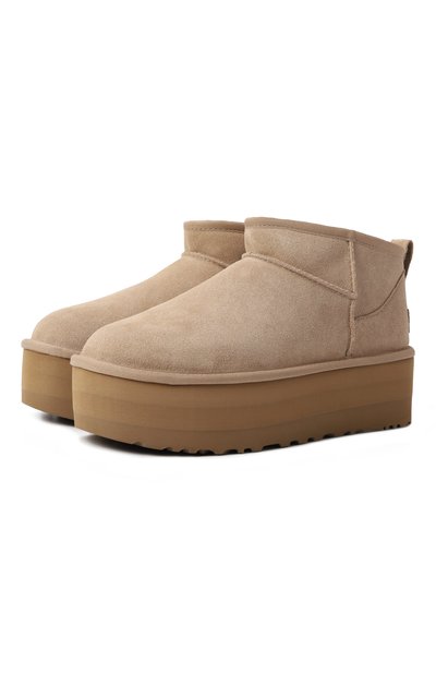 Женские замшевые полусапоги classic ultra mini platform UGG, арт. 1135092