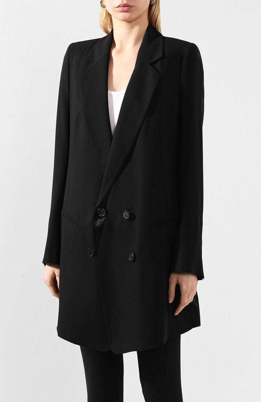 Шерстяное пальто ANN DEMEULEMEESTER черного цвета по цене 136500 руб., арт. 2001-1102-P-170-099, фото 3 Шерстяное пальто ANN DEMEULEMEESTER, арт. 2001-1102-P-170-099, фото 3