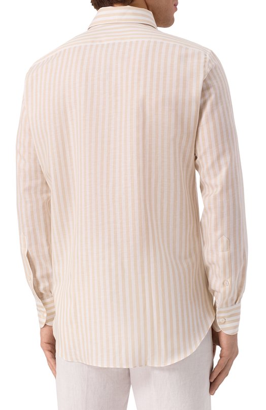 Рубашка из хлопка и льна MVST M0RBIDA/R0BERT0/R0UND/300-C0TT0N/LINEN Бежевый  M0RBIDA/R0BERT0/R0UND/300-C0TT0N/LINEN Фото 4