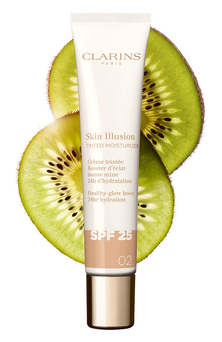 Оттеночный увлажняющий крем для лица с эффектом сияния spf 25, оттенок 02 (40ml) CLARINS  цвета, арт. 80112684 | Фото 3 (Региональные ограничения белый список (Axapta Mercury): Не проставлено; Нос: Не проставлено; Финишное покрытие: Сияющий; Обьем косметики: 40ml)
