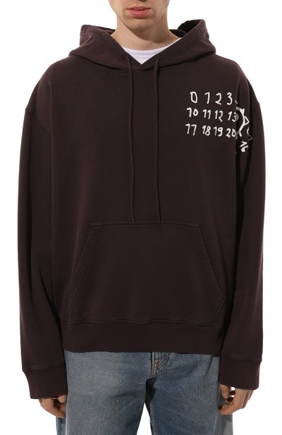 Хлопковое худи MM6 фиолетового цвета по цене 59450 руб., арт. SH2GU0012/M25004, фото 3 Хлопковое худи MM6, арт. SH2GU0012/M25004, фото 3