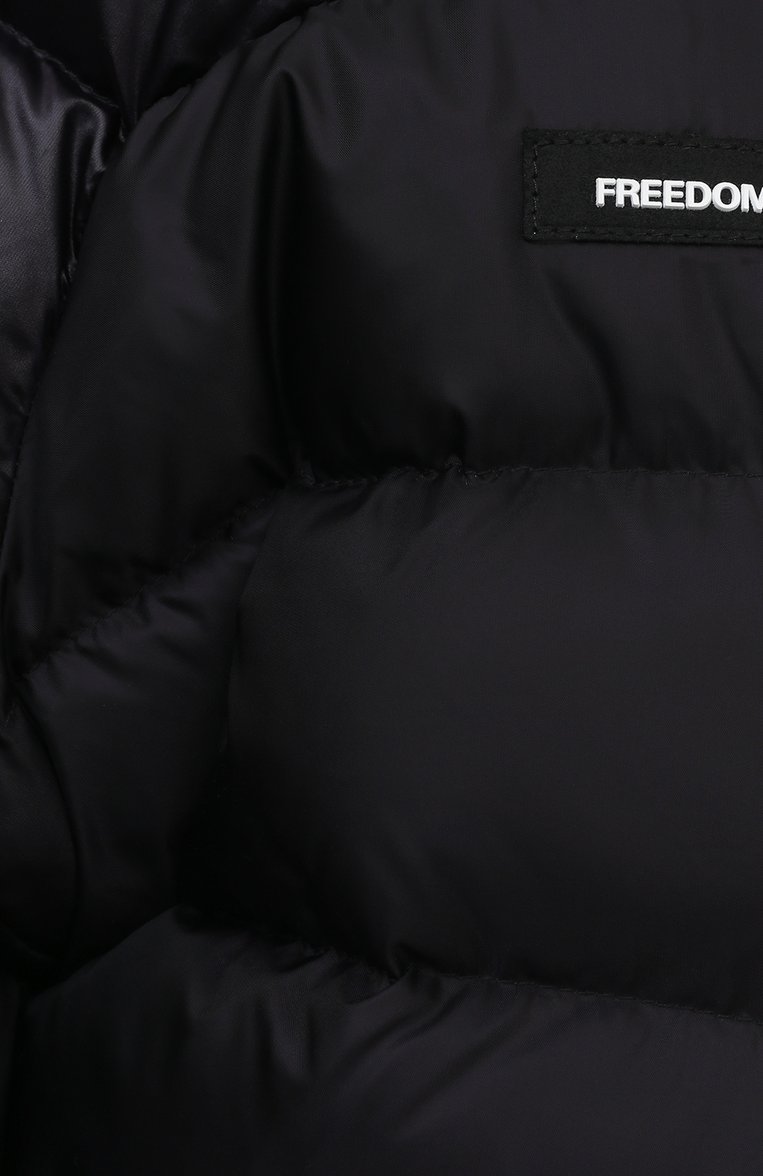 Детского пуховая куртка FREEDOMDAY черного цвета, арт. IFRJG4867AF767-RD | Фото 3 (Рукава: Длинные; Материал внешний: Синтетический материал; Материал сплава: Проставлено; Материал подклада: Синтетический материал; Драгоценные камни: Проставлено; Материал утеплителя: Пух и перо)