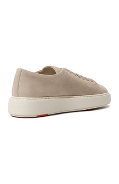 Женские замшевые кеды SANTONI бежевого цвета, арт. WBCD60994BARTTW2 | Фото 5 (Подошва: Платформа; Материал внутренний: Натуральная кожа; Материал сплава: Проставлено; Драгоценные камни: Проставлено; Материал внешний: Замша, Натуральная кожа; Стили: Кэжуэл; Материал утеплителя: Без утеплителя; Кросс-КТ: Низкие)
