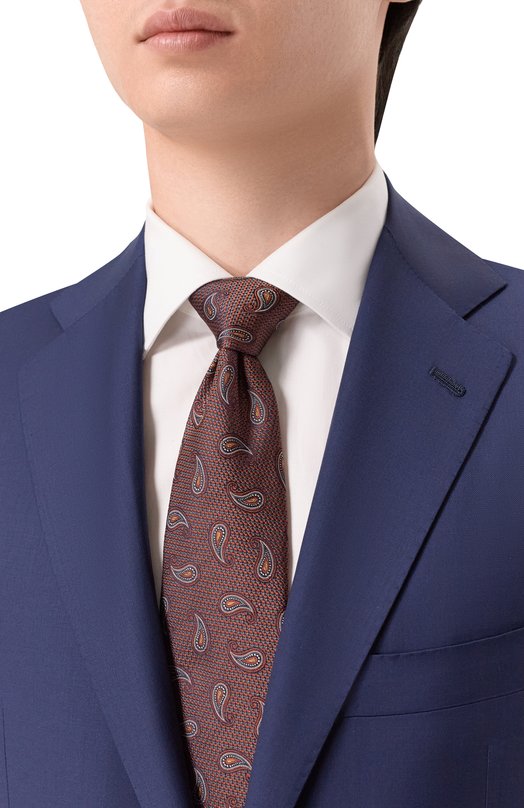 Шелковый галстук Brioni 061D00/PD497 Коричневый  061D00/PD497 Фото 2