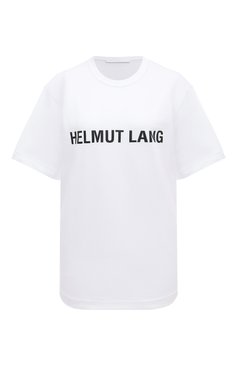 Женская хлопковая футболка HELMUT LANG белого цвета, арт. L09HM523 | Фото 1 (Длина (для топов): Стандартные; Материал внешний: Хлопок; Рукава: Короткие; Женское Кросс-КТ: Футболка-одежда; Принт: Без принта; Стили: Кэжуэл; Материал сплава: Проставлено; Драгоценные камни: Проставлено)