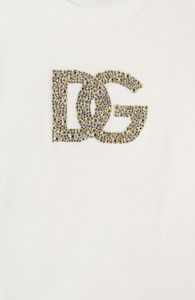 Хлопковая футболка DOLCE & GABBANA белого цвета по цене 34300 руб., арт. L5JT0X/G700X/8-14, фото 3 Хлопковая футболка DOLCE & GABBANA, арт. L5JT0X/G700X/8-14, фото 3