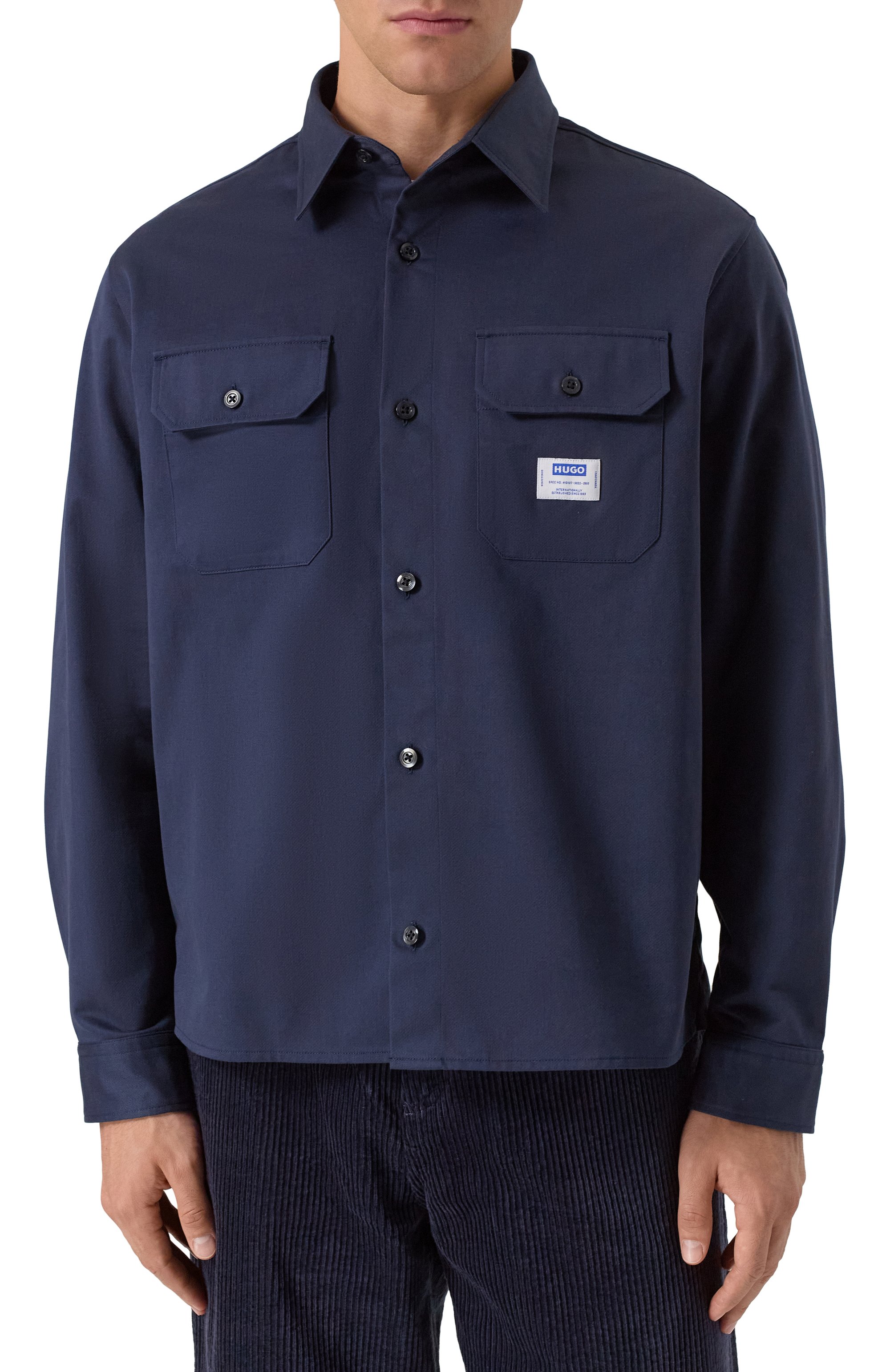 Хлопковая рубашка HUGO BLUE, арт. 50520001, фото 3