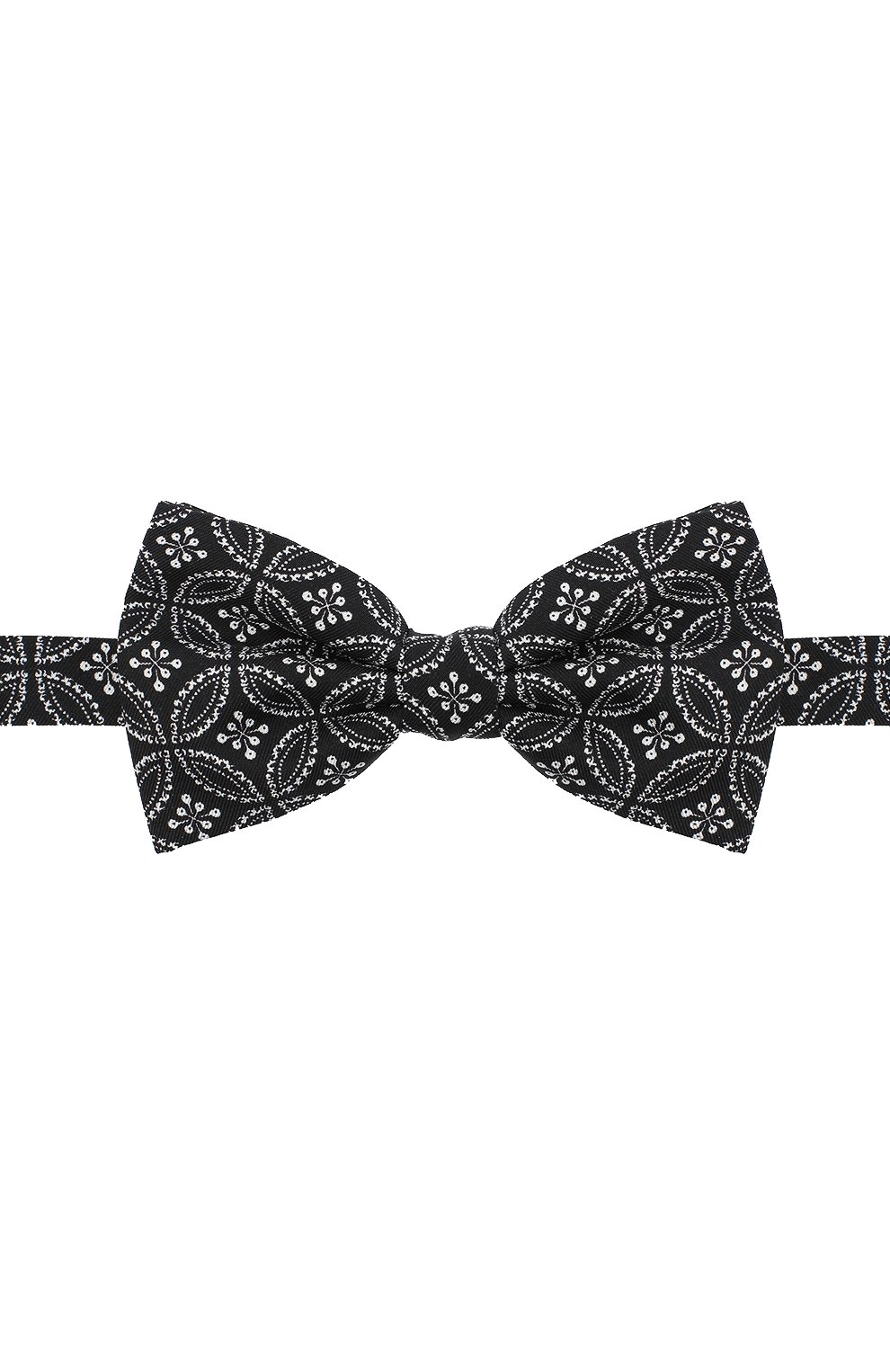 Шелковый галстук-бабочка DOLCE & GABBANA черно-белого цвета по цене 17200 руб., арт. GR053E/G0XBF, фото 1 Шелковый галстук-бабочка DOLCE & GABBANA, арт. GR053E/G0XBF, фото 1