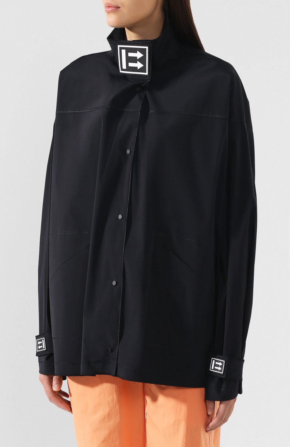 Куртка с воротником-стойкой OFF-WHITE черно-белого цвета по цене 78950 руб., арт. 0WEA156R19A390621001, фото 3 Куртка с воротником-стойкой OFF-WHITE, арт. 0WEA156R19A390621001, фото 3