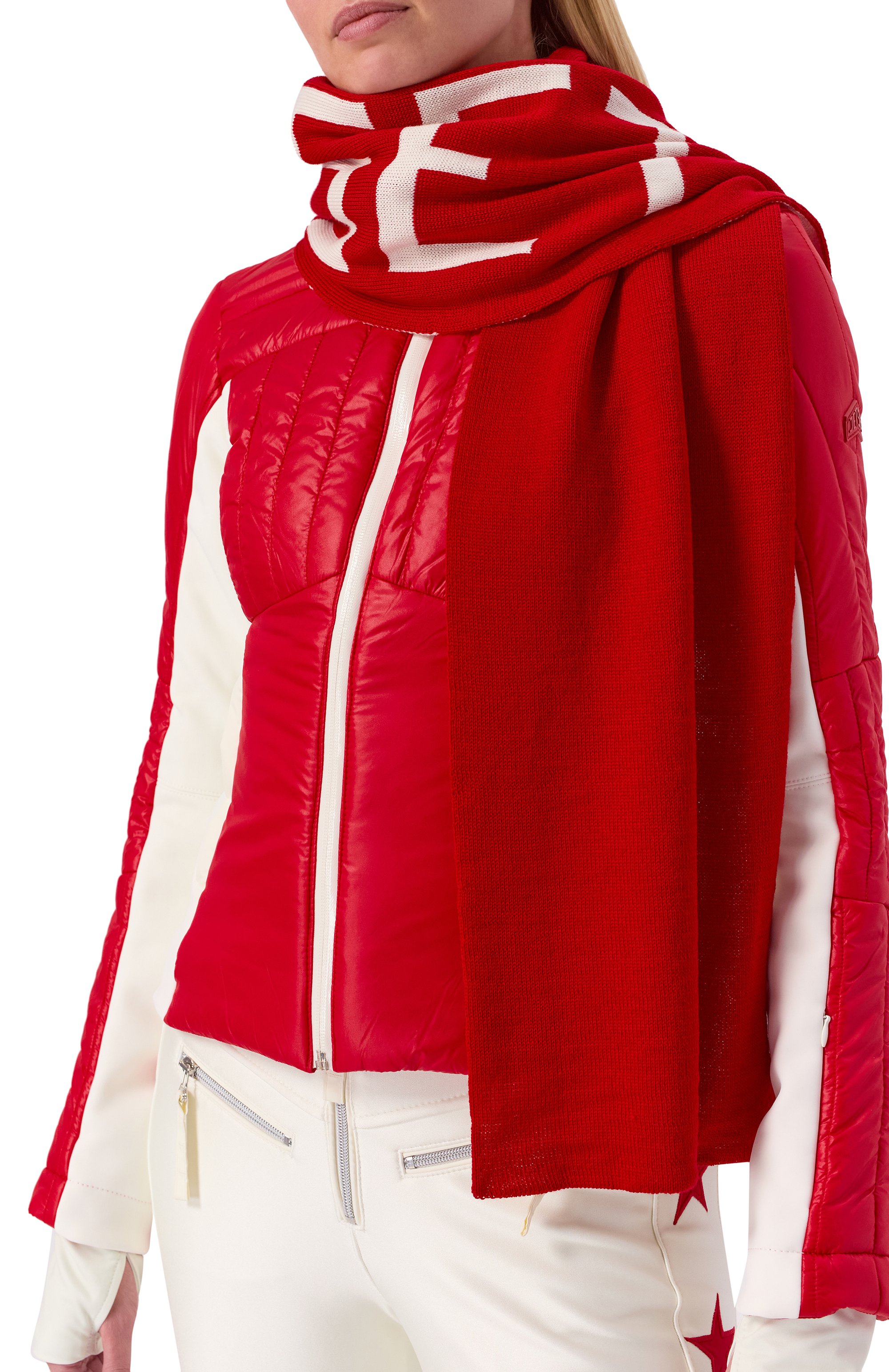 Шерстяной шарф JET SET красного цвета по цене 25100 руб., арт. 2523/199400, фото 2 Шерстяной шарф JET SET, арт. 2523/199400, фото 2