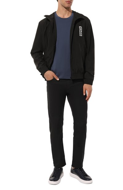 Хлопковая футболка BOSS синего цвета по цене 11950 руб., арт. 50468395, фото 2 Хлопковая футболка BOSS, арт. 50468395, фото 2