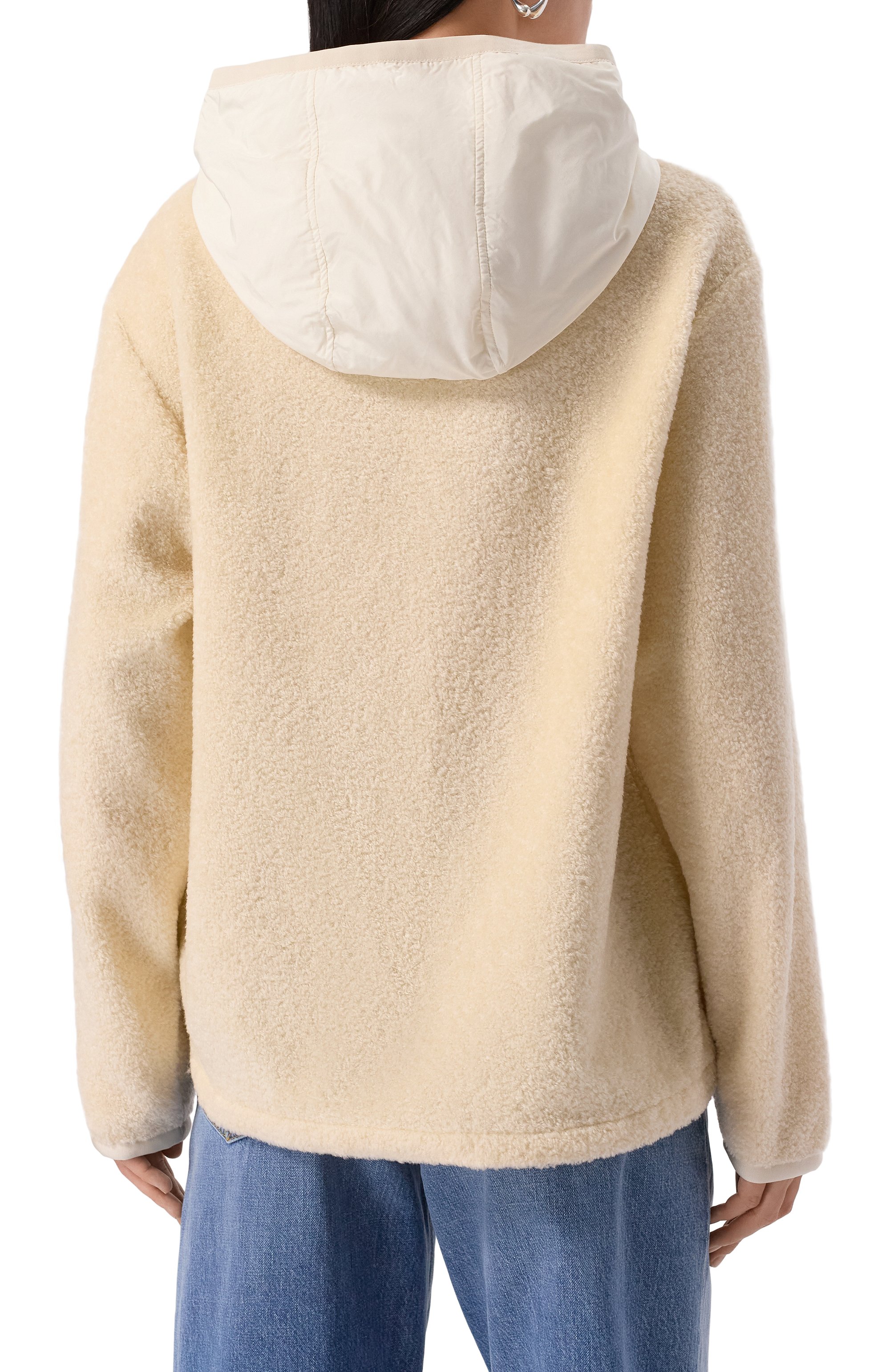 Худи MONCLER кремового цвета по цене 123000 руб., арт. 8G000-36-89A0F, фото 4 Худи MONCLER, арт. 8G000-36-89A0F, фото 4