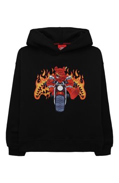 Детский хлопковое худи SPRAYGROUND черного цвета, арт. SPY928BLK | Фото 1 (Тематический товар: Teddy Bear; Рукава: Длинные; Мальчики Кросс-КТ: Худи-одежда; Материал сплава: Проставлено; Материал внешний: Хлопок; Драгоценные камни: Проставлено)