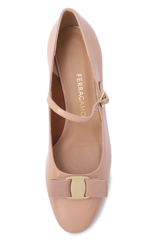 Лакированные туфли Vara Bow 30 Ferragamo 01L345/790 Бежевый  01L345/790 Фото 6