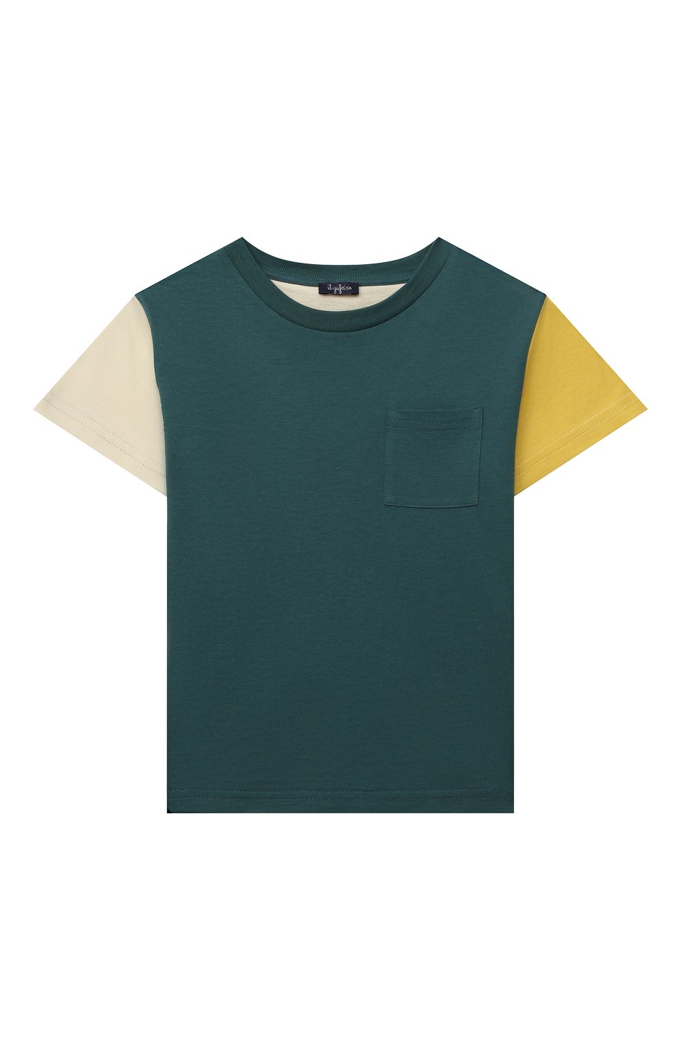 Хлопковая футболка IL GUFO зеленого цвета по цене 6770 руб., арт. P22TS328M0014/5A-8A, фото 1 Хлопковая футболка IL GUFO, арт. P22TS328M0014/5A-8A, фото 1