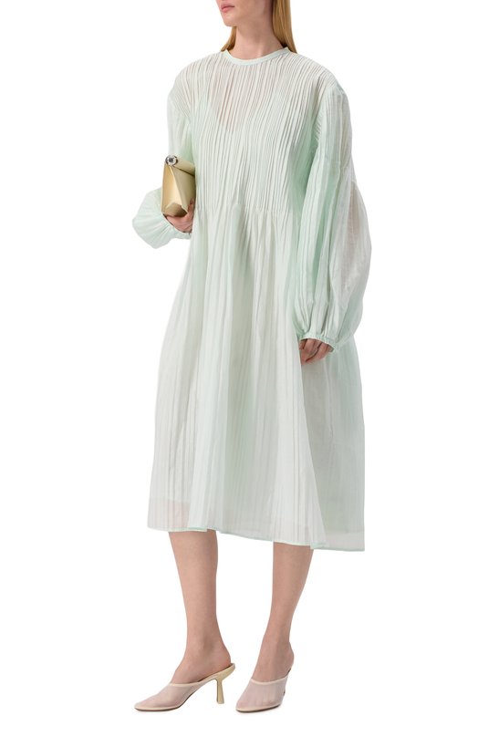 Хлопковое платье Jil Sander J02CT0464-J45014 Зелёный  J02CT0464-J45014 Фото 2