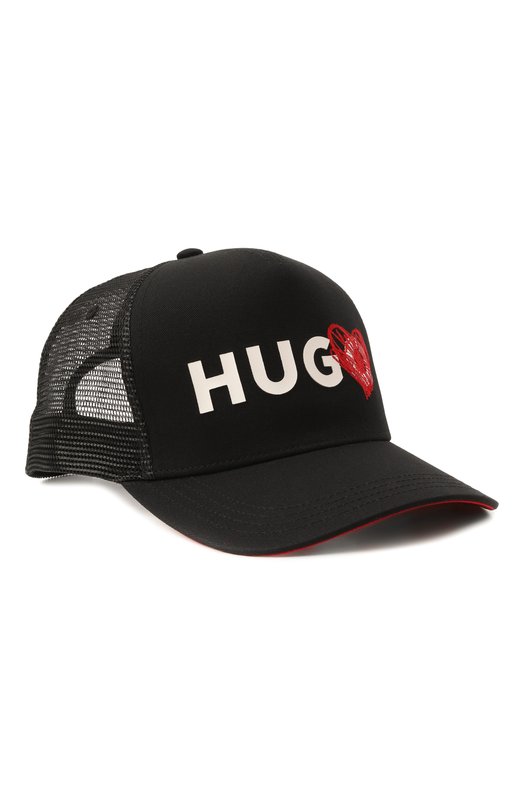 Хлопковая бейсболка HUGO 50533413 Чёрный 50533413