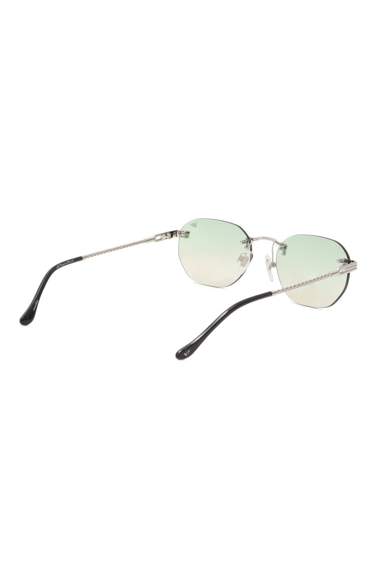 Женские солнцезащитные очки VINTAGE FRAMES зеленого цвета, арт. DETR0IT PLAYER 24KT WHITE G0LD/P0WDER GREEN | Фото 5 (Региональные ограничения белый список (Axapta Mercury): Не проставлено; Нос: Не проставлено; Кросс-КТ: С/з-унисекс; Тип очков: С/з; Материал: Металл; Очки форма: Квадратные, Безоправные; Оптика Гендер: оптика-унисекс)