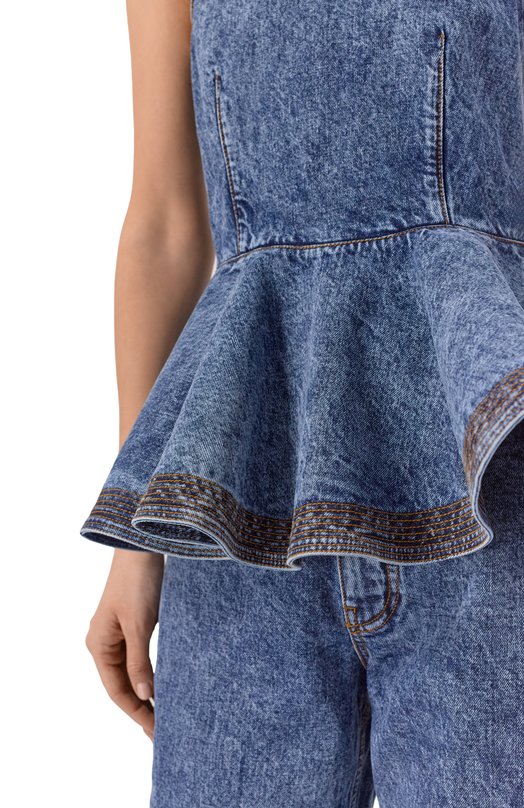 Джинсовый топ Alaia AA9H1410T535C Синий  AA9H1410T535C Фото 5