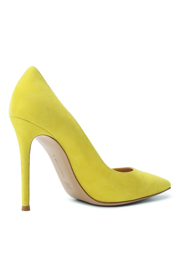 Женские замшевые туфли gianvito 105 GIANVITO ROSSI желтого цвета, арт. G28470.15RIC.CAMS0RR | Фото 5 (Каблук высота: Высокий; Материал внутренний: Натуральная кожа; Подошва: Плоская; Материал внешний: Натуральная кожа, Замша; Каблук тип: Шпилька)