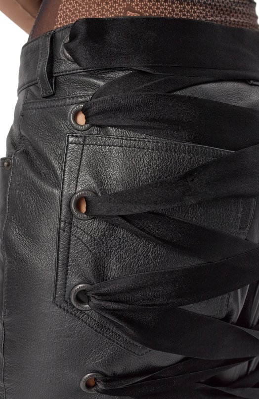 Кожаная юбка Balenciaga 830758/TSS01 Чёрный  830758/TSS01 Фото 5