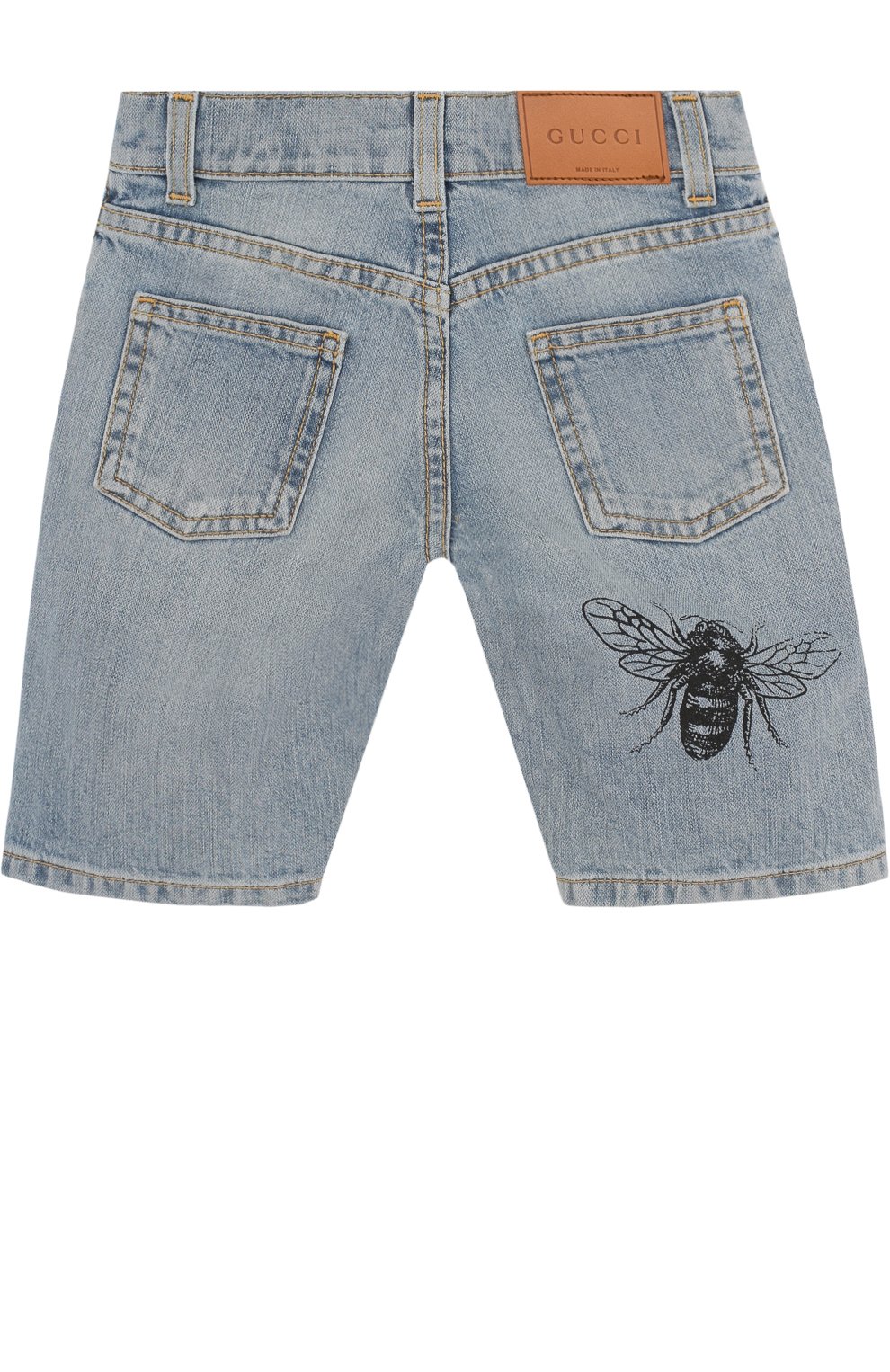 Джинсовые шорты с контрастным принтом GUCCI, арт. 499959/XR909, фото 2