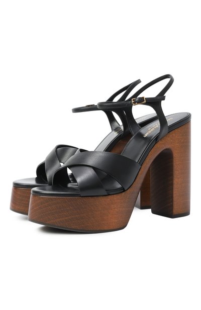 Женские кожаные босоножки bianca SAINT LAURENT, арт. 775117/DWE00