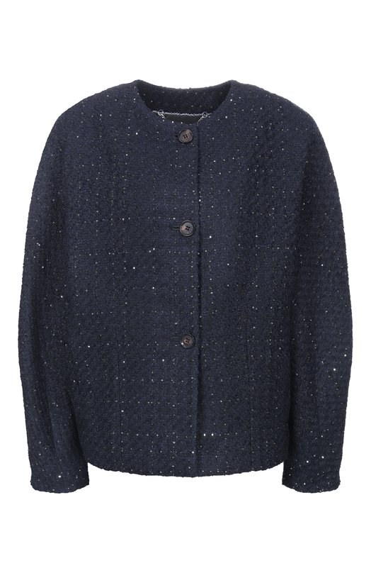 Твидовый жакет Kiton D61505K0939G Синий D61505K0939G