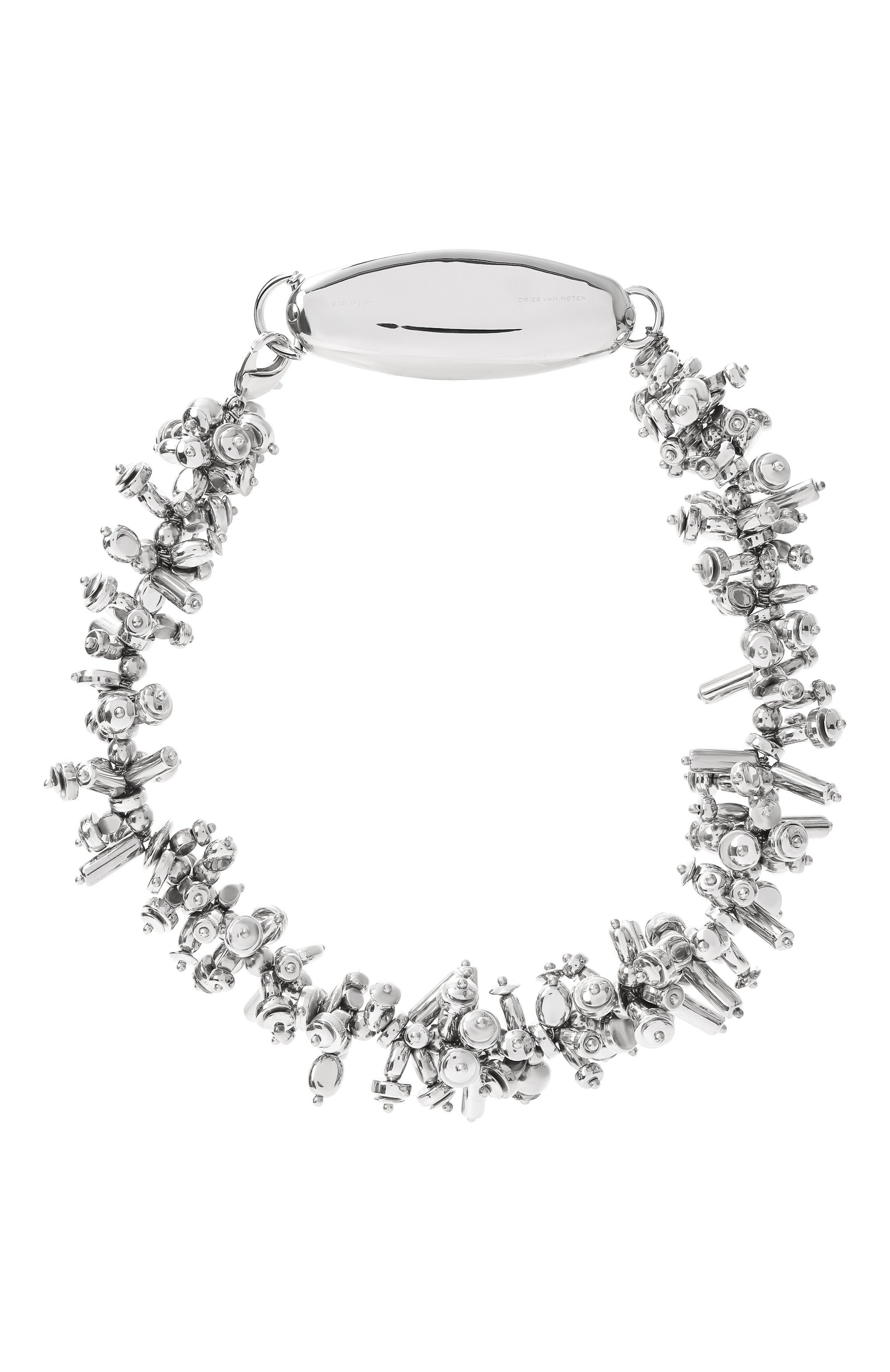 Колье DRIES VAN NOTEN серебряного цвета по цене 98550 руб., арт. 251-018229-081, фото 1 Колье DRIES VAN NOTEN, арт. 251-018229-081, фото 1