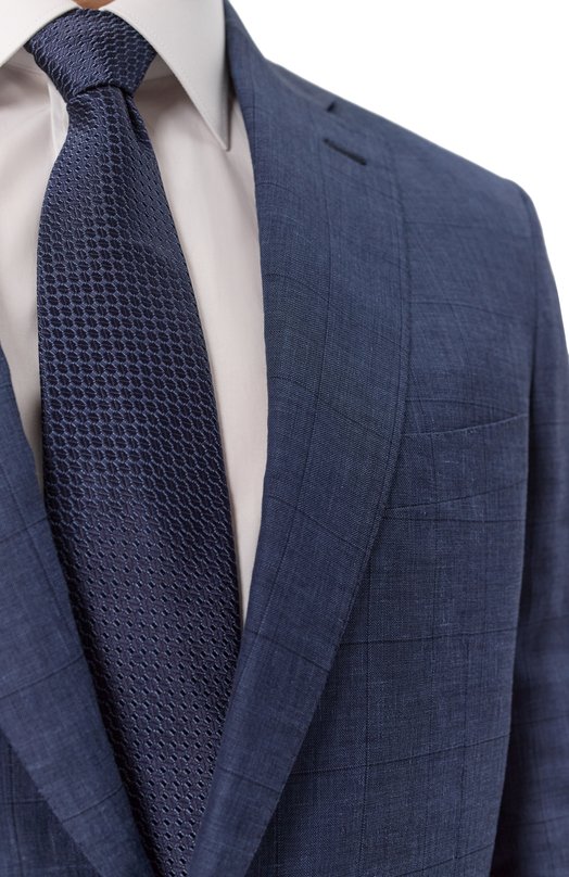 Костюм из смеси шерсти и льна с шелком Brioni RA0J0L/P7AN7/BRUNIC0/2 Синий  RA0J0L/P7AN7/BRUNIC0/2 Фото 8