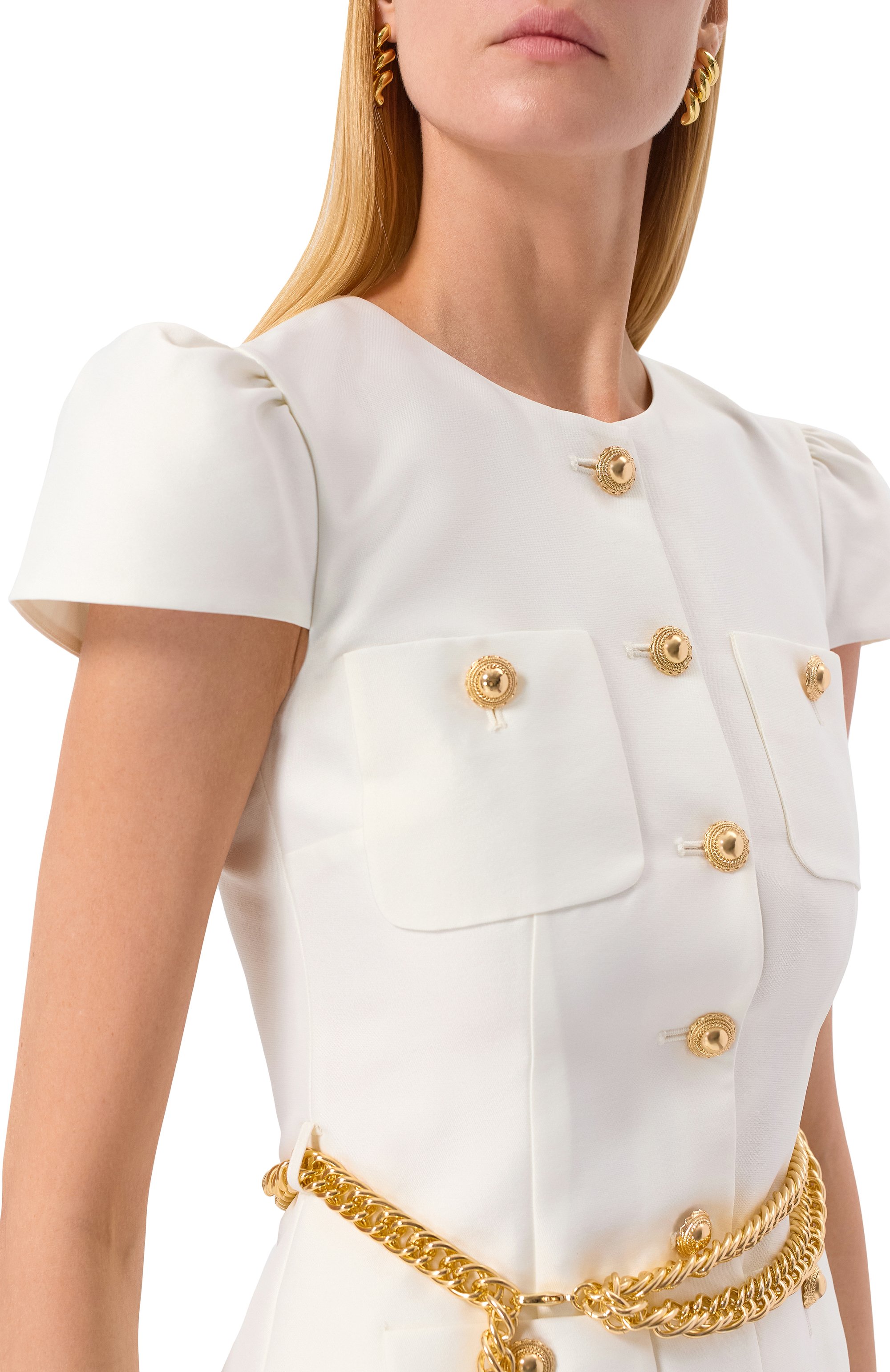 Комбинированное платье SELF-PORTRAIT белого цвета по цене 95700 руб., арт. PF25017XAC, фото 4 Комбинированное платье SELF-PORTRAIT, арт. PF25017XAC, фото 4